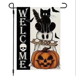Halloween Decorations Ghost Cat Boo Garden Flag  Porch Yard Flag Spooky Witchy